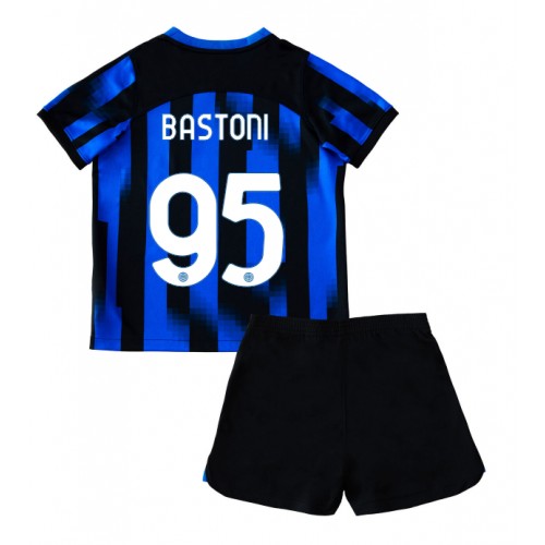 Inter Milan Alessandro Bastoni #95 Domaci Dres za djecu 2023-24 Kratak Rukav (+ Kratke hlače)